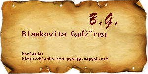 Blaskovits György névjegykártya